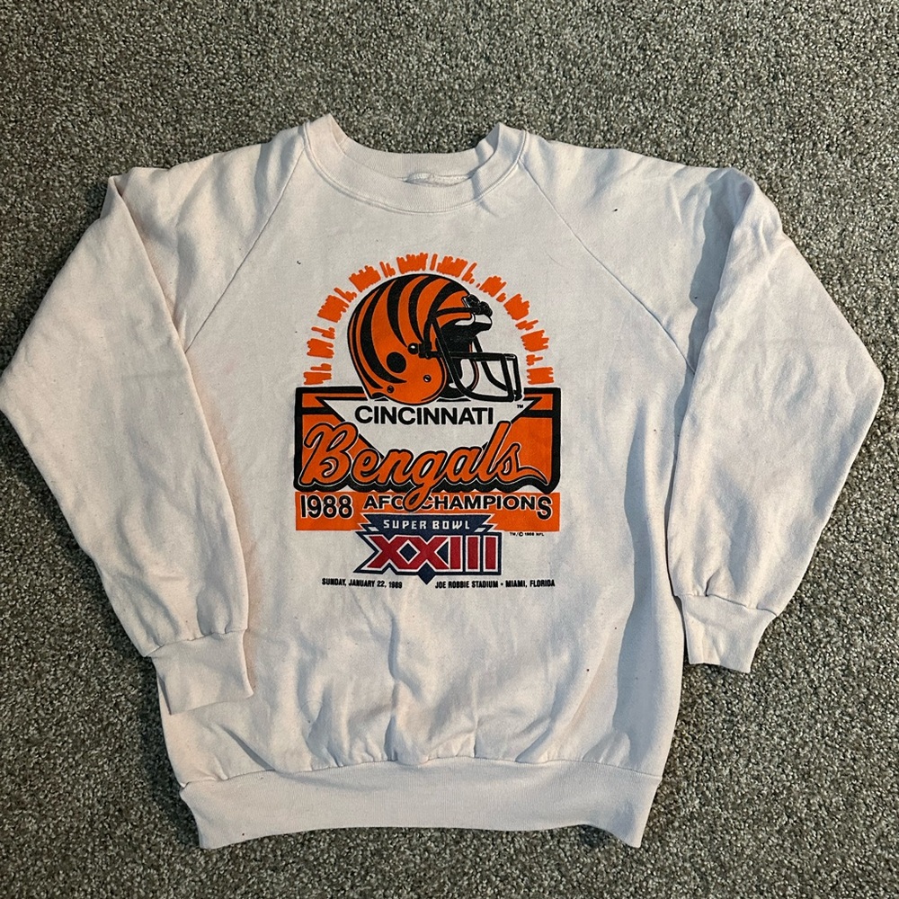 Cincinnati Bengals Vintage 1988 AFC Champions White Sweater